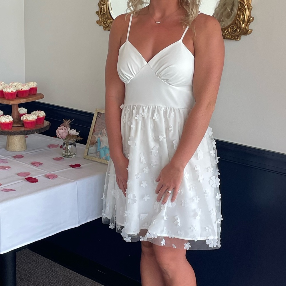 White spaghetti strap dress
